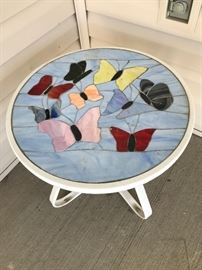 Stained Glass Butterfly Table