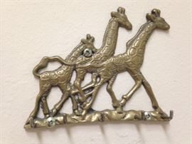 Giraffe wall mounted key hooks