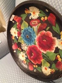 Hand-painted vintage tray