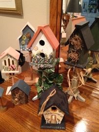 Assorted decorative bird houses