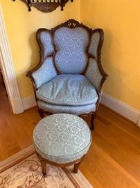 Louis XV Style Wingback Chair