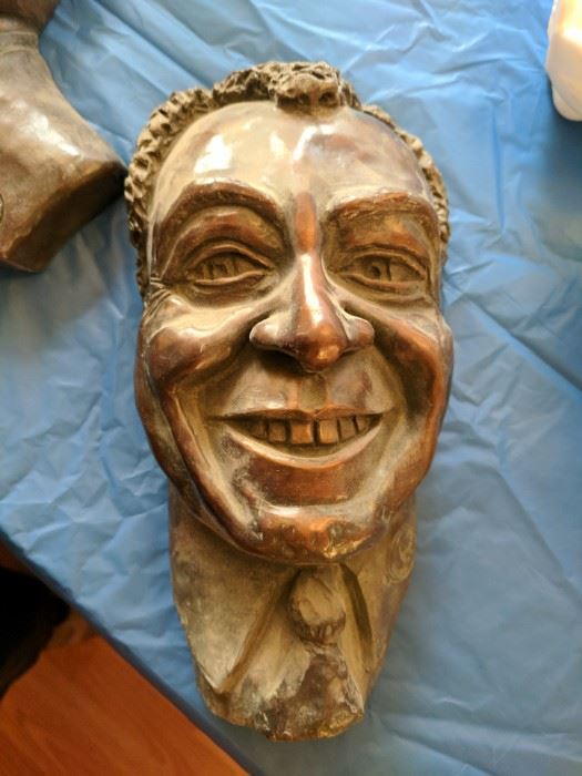 Limited edition bronze wall hanging of James Earl Jones, by the renowned Jewish artist Gene Plattner. We also have other Plattner works, plus albums of his bronzes and studies.