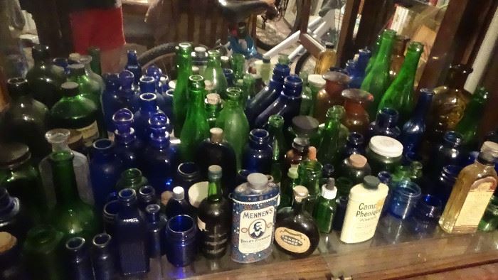 1800s bottles real vintage blue cobalt