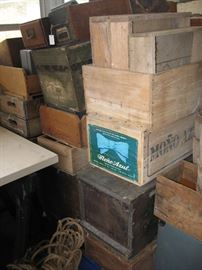 Boxes range from rustic crates to beautiful wood boxes.