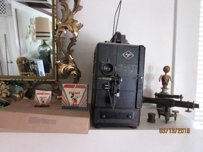 Vintage movie projector and transit