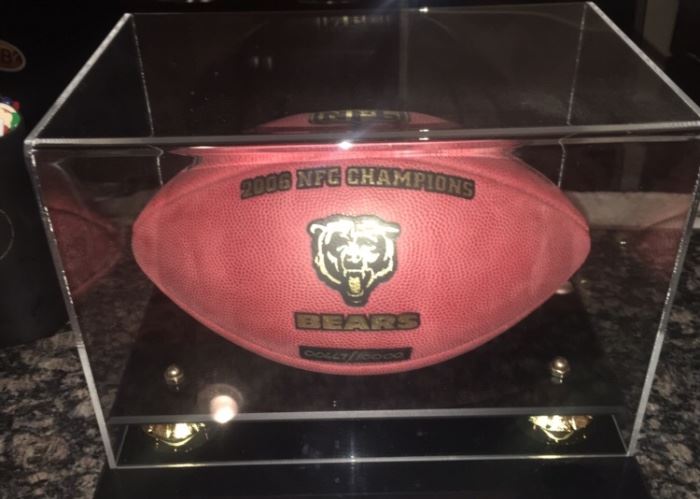 Chicago Bears Sigbed Numbered Limited Edition Football in Case