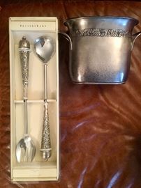 Pottery Barn Serving Utensils and Ice Bucket