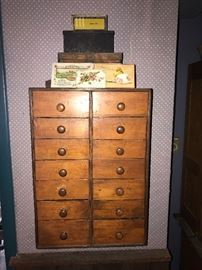 Antique Spice Cabinet (14 Drawer)