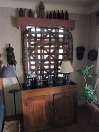 Antique Dry Sink, Vintage Oil Lamps, Antique Tobacco Basket, Vintage Lamps, & more... 