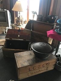 L.C & Company Banana Wooden Box, Vintage Kindling Box, Vintage Firewood Box, Old Wooden Buckets & more!!