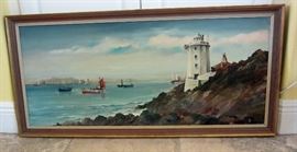 Nice seascape.  Original oil by Lester Atack