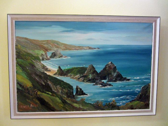 Nice shoreline oil.  One of two originals by Lester Atack