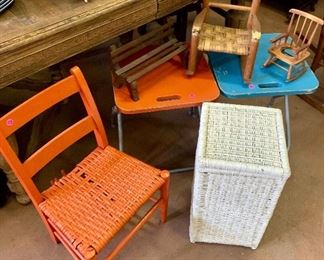 Kids chair and collectible size chairs 