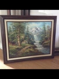 Original , Framed and Signed Waterfall Art piece.         By : R Danford