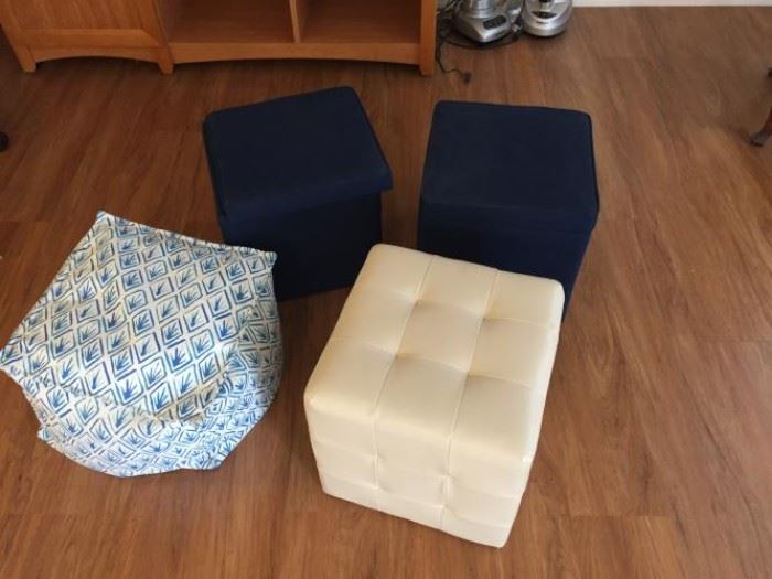 2 Storage Bins, Leather Cube and Poouf https://ctbids.com/#!/description/share/119932