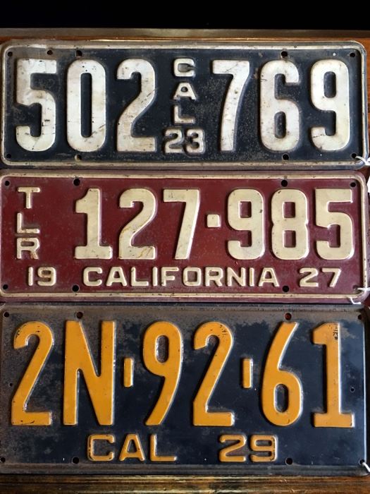 Vintage California License Plates