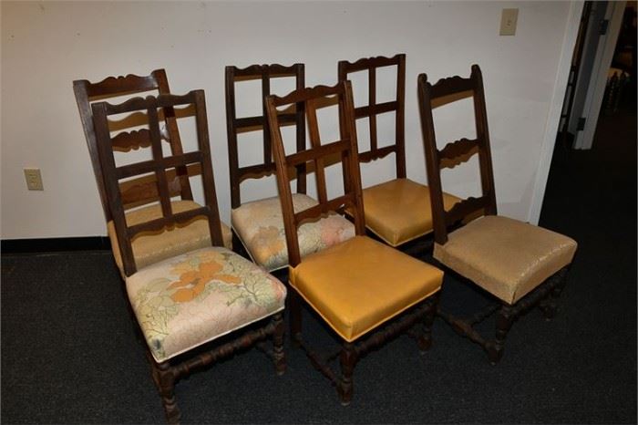 22. Two Sets of Three 3 Craftsman Chairs