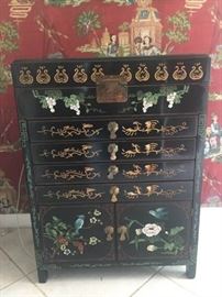 Black Handpainted Lacquer Cabinet https://ctbids.com/#!/description/share/118999