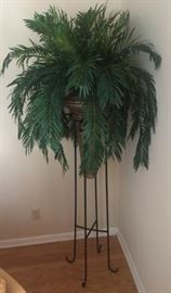 Tall Plant Stand with Artificial Fern https://ctbids.com/#!/description/share/119029