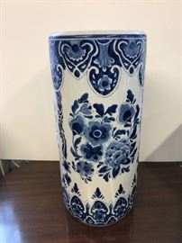 Blue and White Ceramic umbrella stand