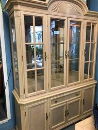 White Wash Hutch with three lights