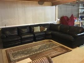 Black Leather Sectional Sofa