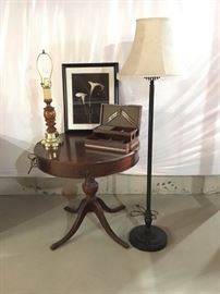 Antique Table and Lamp