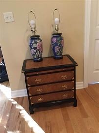 Oriental Style Chest and Lamps