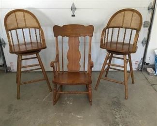 Barstools and a Rocking Chair