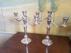 Gorham Sterling Silver triple candlelabras 