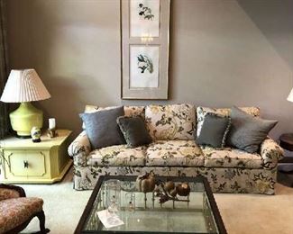 Custom made linen sofa. Excellent condition.