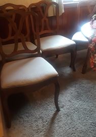 Set of 6 french provincial chairs. Includes 1 captain chair.
