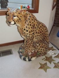 ceramic cheetah statue