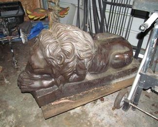 Pair of bronze lions