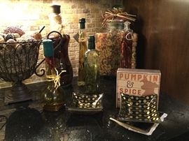 Large and small décor jars and serving pieces