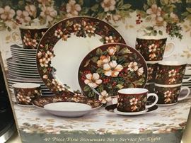 48 piece fine stoneware set-service for 8-New in Box