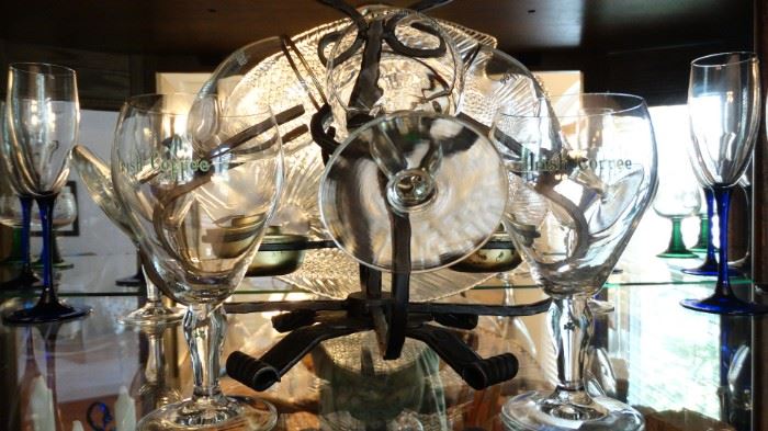 IRISH COFFEE TABLE TOP BAR/GLASS HOLDER