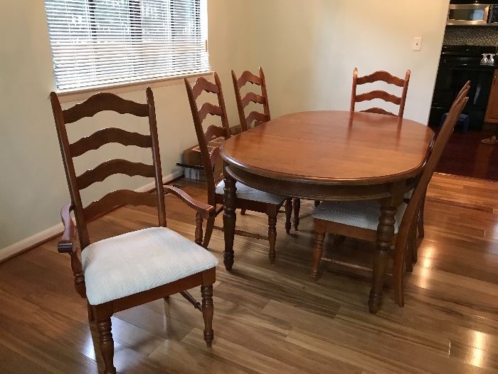 Dining Room Table & 6 Ladder Back chairs