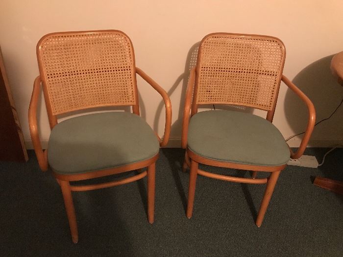 2 Cane Armed Chairs