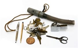 1969 ZIPPO, KEYS, FISHER SPACE PEN ODDS & ENDS LOT