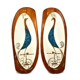 BELART MID-CENTURY PEACOCK WALL ART SET