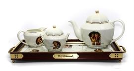 6 PIECE MJ HUMMEL DANBURY MINT PORCELAIN TEA SET