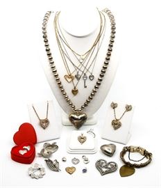 Vintage Heart Jewelry Lot