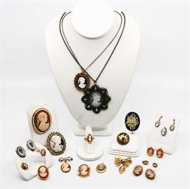 Vintage Cameo Jewelry Lot