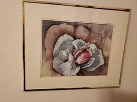 Original Framed Watercolor by Jeanne Burnham 