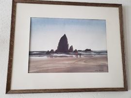 Original Framed Watercolor by Jerry Becker. Nice. 