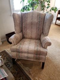 Neutral Tone Wingback Chair