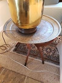 Wonderful Brass Tray with Danish Modern Leg Stand