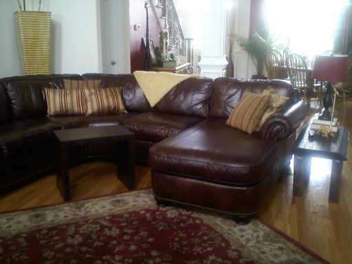 Leather Sectional Couch with Chaise