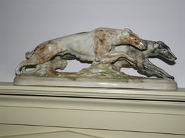 GOLDSHEIDER 1950 Borzoi dogs, large